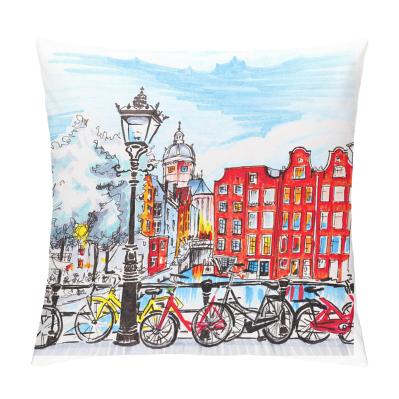 Personality  City View Of Amsterdam Canal Pillow Covers