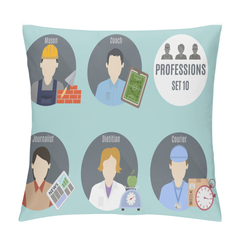 Personality  Profession People. Set 10 Pillow Covers