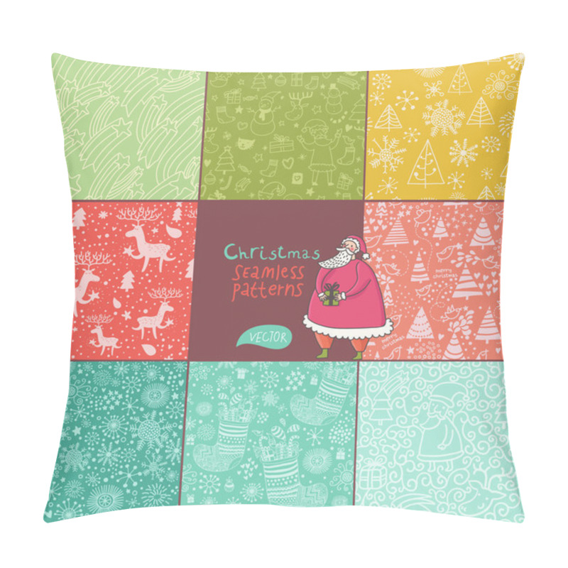 Personality  Set Of Christmas Patterns (seamlessly Tiling). Can Be Use For Christmas Card Design Pillow Covers