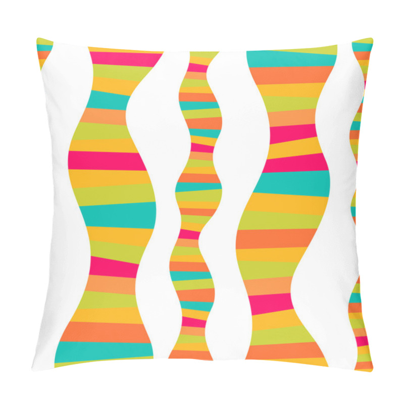 Personality  Vector Wavy Stripes. Mosaic Seamless Abstract Wave Background. C Pillow Covers