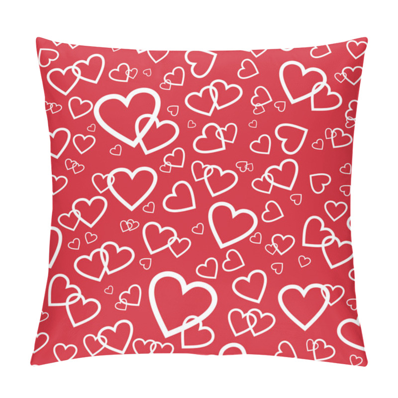 Personality  Vector Red Seamless Pattern With Random Hearts Pillow Covers