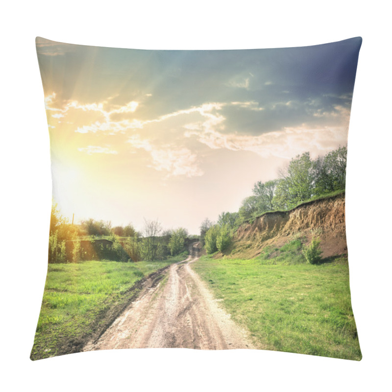 Personality  Country Road And Open Land Pillow Covers