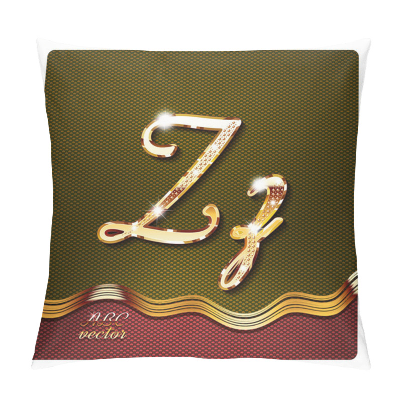 Personality  Gold Cursive Letters Z Pillow Covers