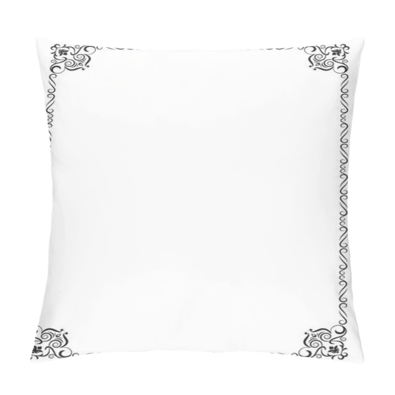 Personality  Ornate Black Rectangular Frame. A4 Page Proportions. Pillow Covers