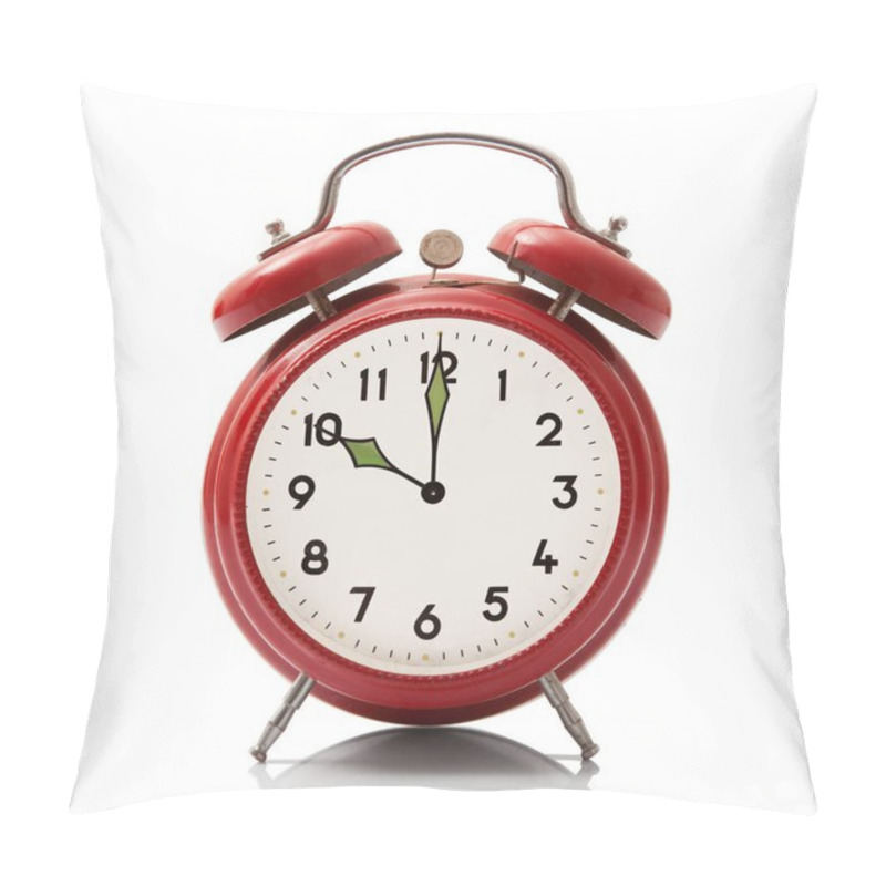 Personality  Alarm Clock At Ten Hour On White Background Pillow Covers