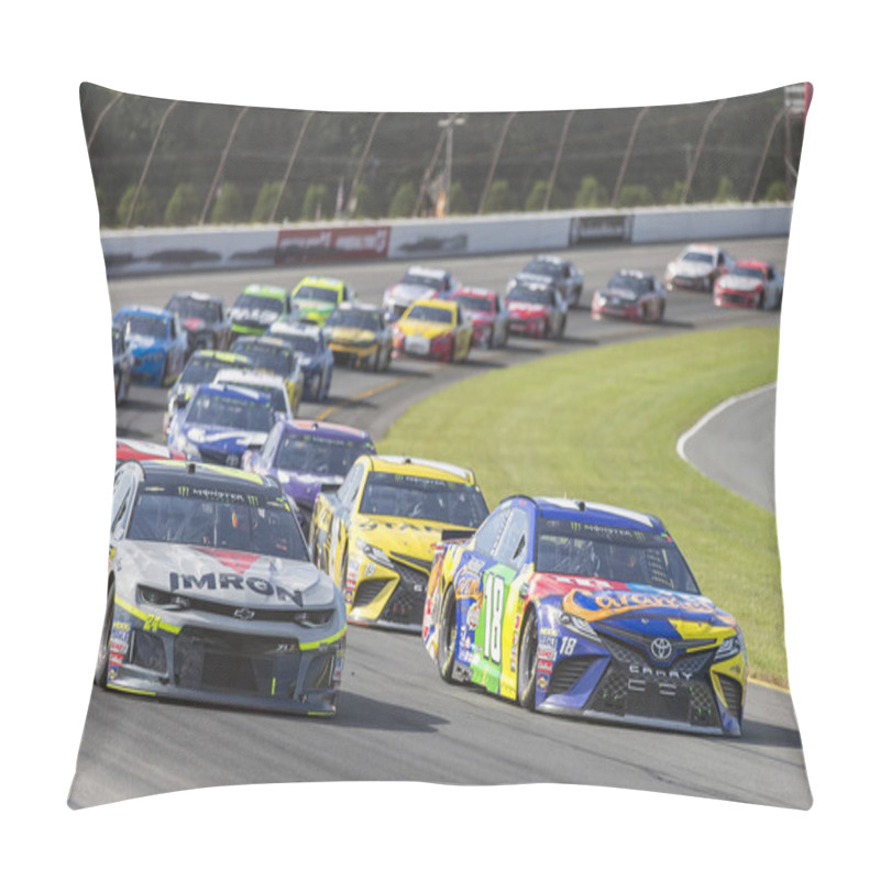 Personality  July 29, 2018 - Long Pond, Pennsylvania, USA: Kyle Busch (18) Races Through The Tricky Triangle At The Gander Outdoors 400 At Pocono Raceway In Long Pond, Pennsylvania. Pillow Covers