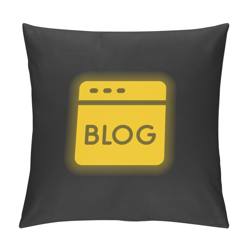 Personality  Blog Yellow Glowing Neon Icon Pillow Covers