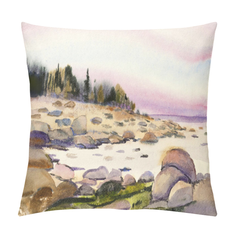 Personality  Landscape With Lake And Stones Pillow Covers