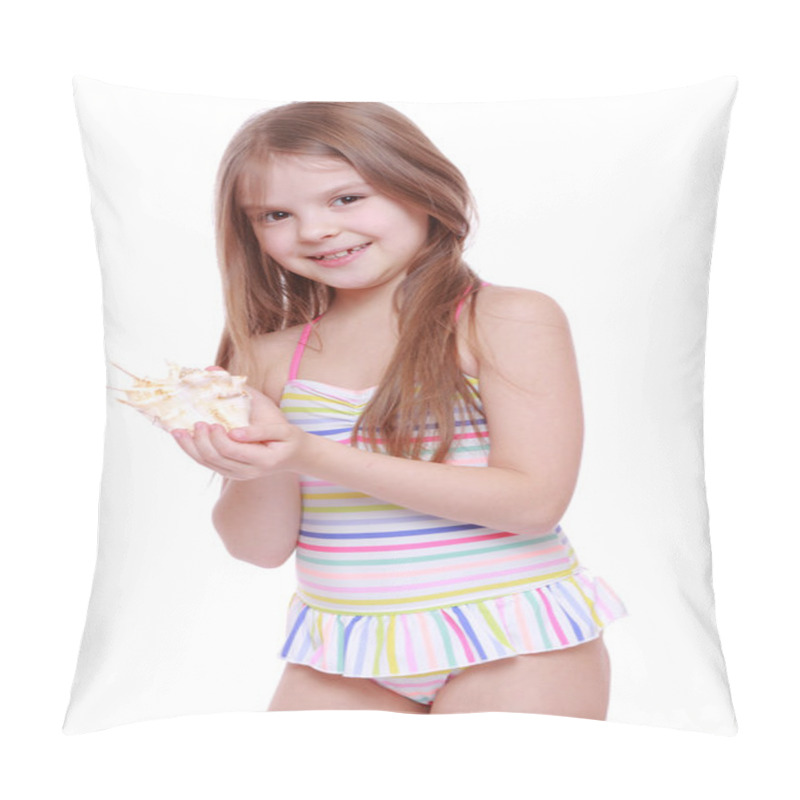 Personality  Girl In Swimsuit With Shell Pillow Covers