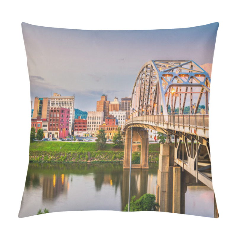 Personality  Charleston, West Virginia, USA Downtown Skyline On The River At Dusk. Pillow Covers