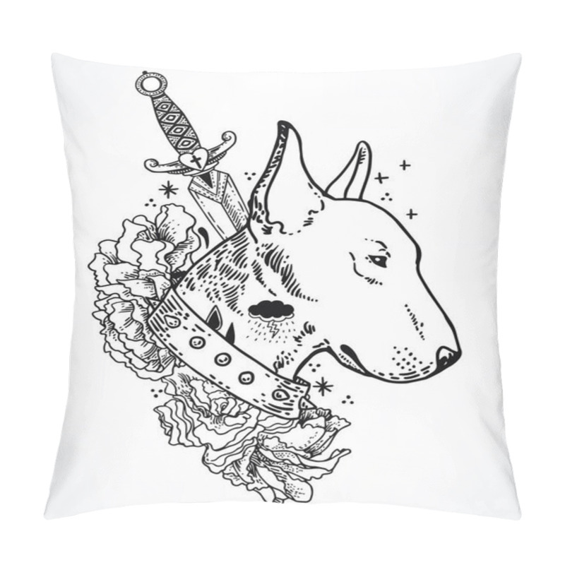 Personality  Head Of Bullterrier Mascot Pillow Covers