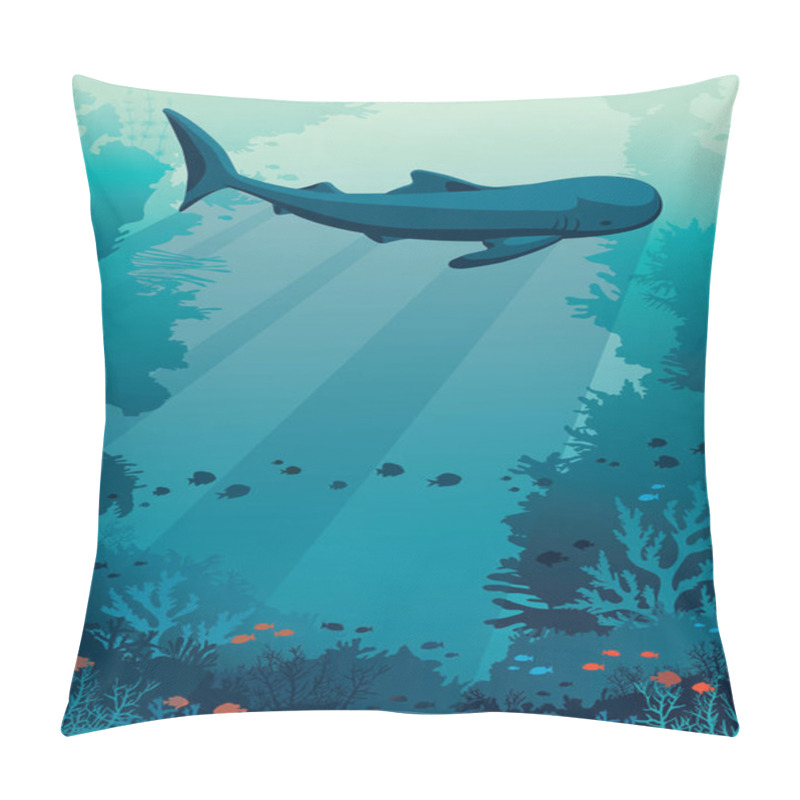 Personality  Underwater Sea - Whale Shark, Coral Reef And Fishes. Pillow Covers