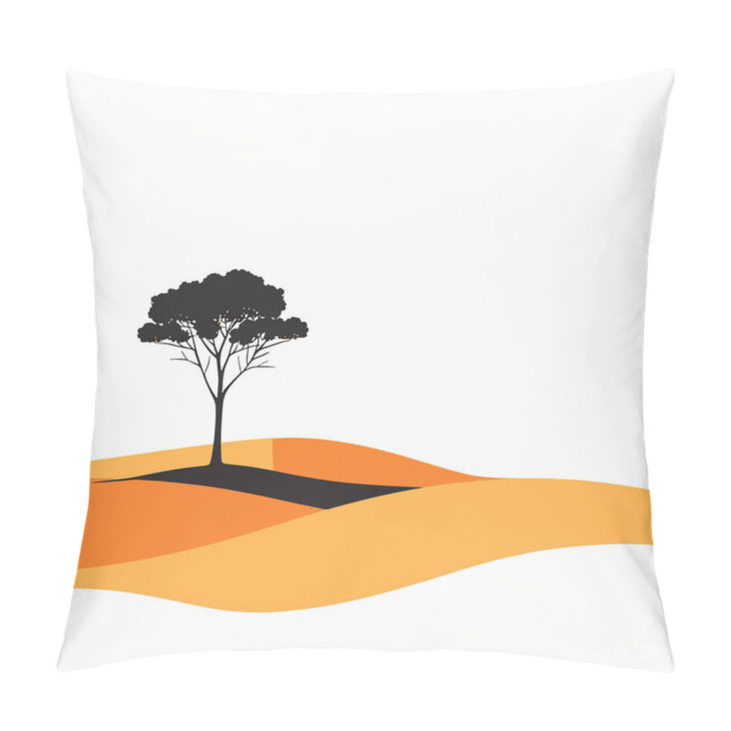 Personality   Single Tree In A Vast Desert Minimal Vector Pillow Covers