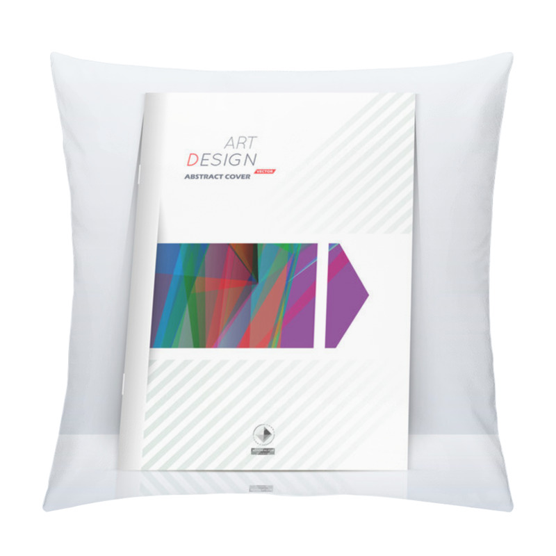 Personality  Abstract Composition. Blue, Red, Violet, Green Polygonal Construction. Square Section Trademark. White A4 Brochure Title Sheet. Creative Figure Logo Icon. Commercial Offer Banner Form. Flyer Fiber. Pillow Covers