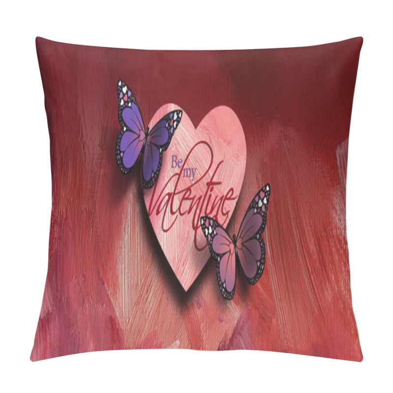 Personality  Happry Valentine's Day Butterflies With Love Heart Pillow Covers