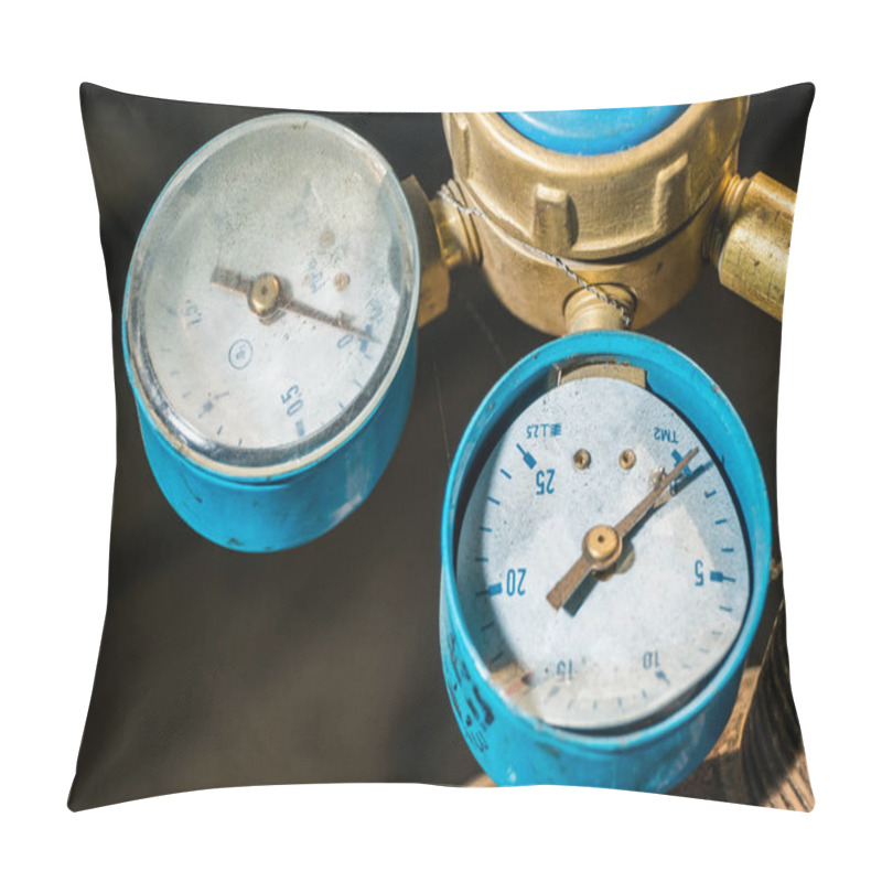 Personality  Old Pressure Gauge On The Pipeline Pillow Covers