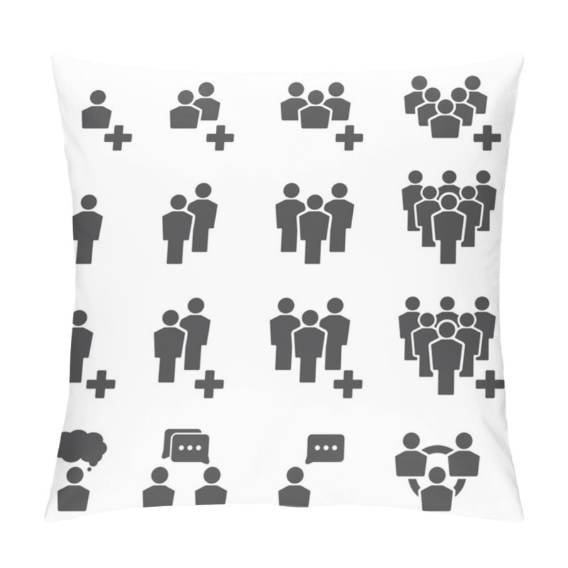 Personality  People Icon Set Pillow Covers