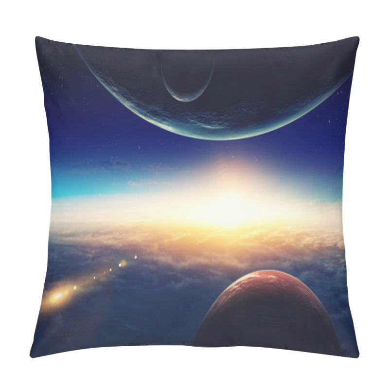 Personality  Abstract Planets And Space Background Pillow Covers