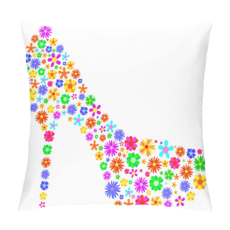 Personality  Woman Shoes Abstract With Spring Flowers Pillow Covers