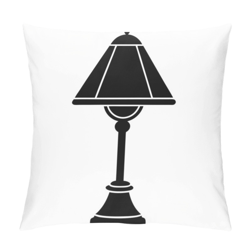 Personality  Simple Black And White Illustration Of A Classic Street Lamp Vector Art Design Pillow Covers