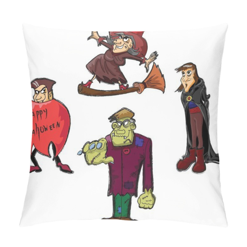 Personality  Halloween Cartoon Characters, Happy Halloween Pillow Covers