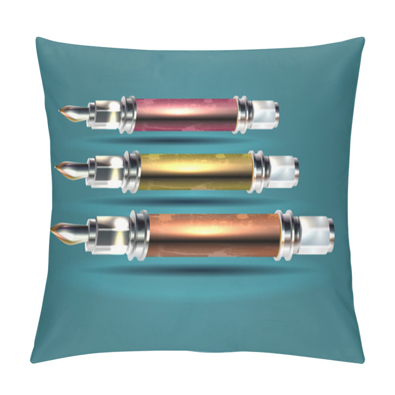 Personality  Illustration Of Ink Pen Vector Pillow Covers