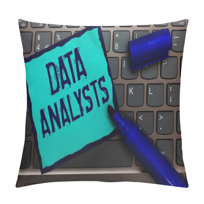 Personality  Word Writing Text Data Analysts. Business Concept For Programmer Design And Create Report Identifies Patterns Turquoise Paper Keyboard Inspiration Communicate Idea Messages Blue Markers. Pillow Covers