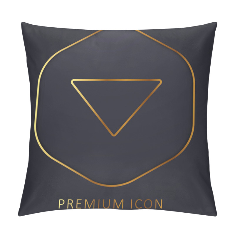 Personality  Arrow Down Filled Triangle Golden Line Premium Logo Or Icon Pillow Covers