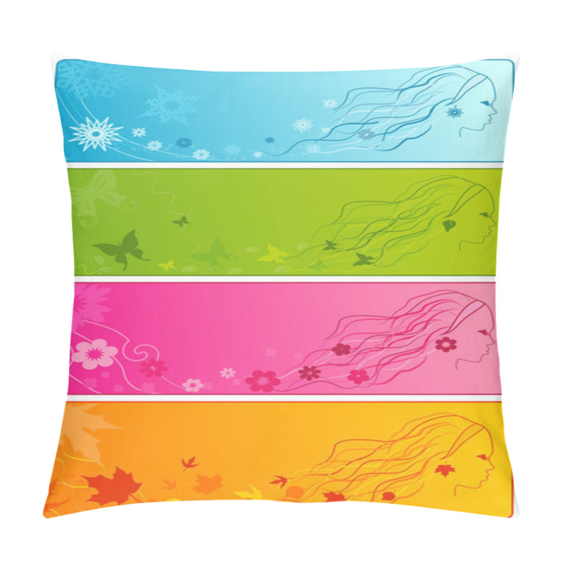 Personality  4 Seasons: Winter, Spring, Summer, Autumn Pillow Covers