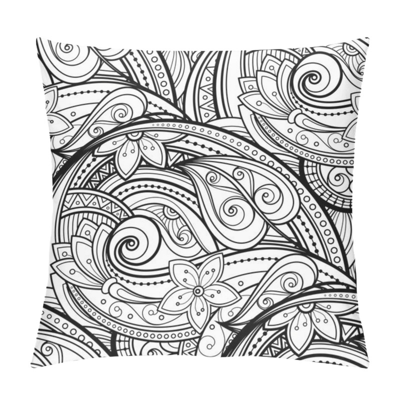 Personality  Seamless Monochrome Floral Pattern Pillow Covers