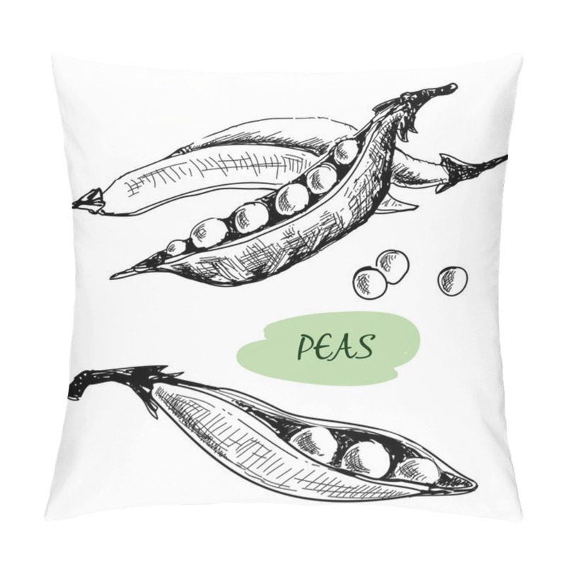 Personality  Peas. Hand Drawn Illustration Pillow Covers