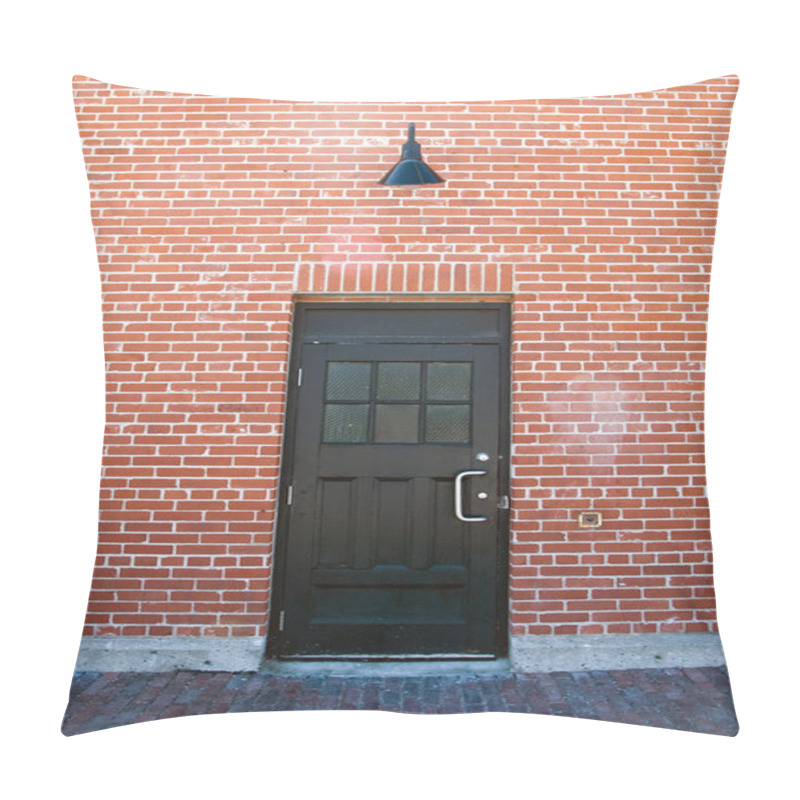 Personality  Black Door On Brick Wall Pillow Covers