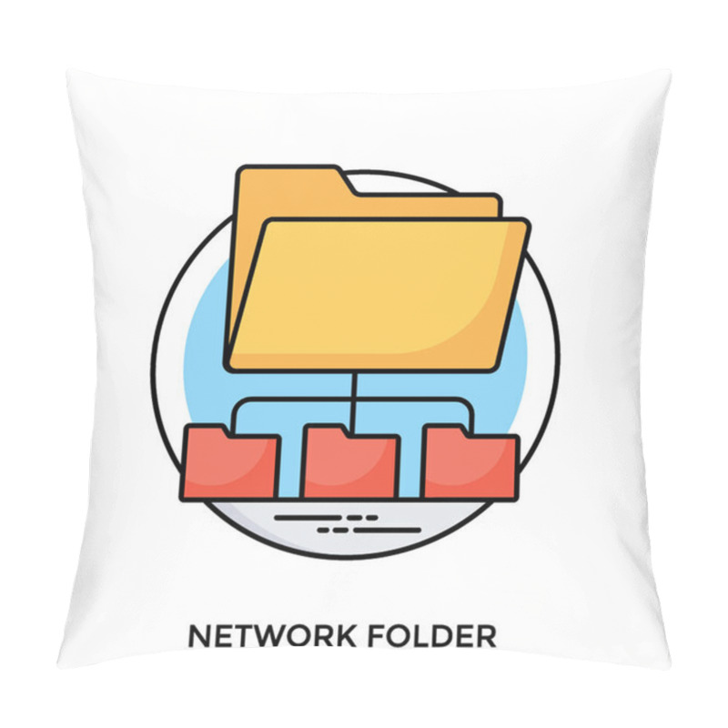 Personality  Files Folder In Symmetry Of A Network Denoting Network Folder Icon  Pillow Covers