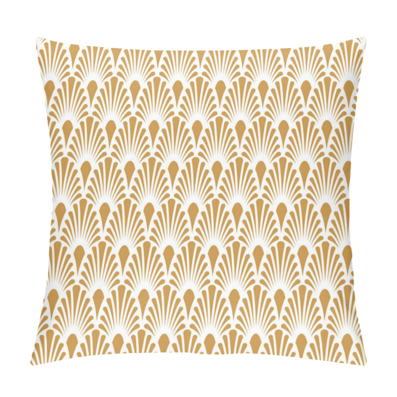 Personality  Abstract Golden Decorative Tile. Geometric Ginkgo Seamless Pattern. Floral Background. Pillow Covers