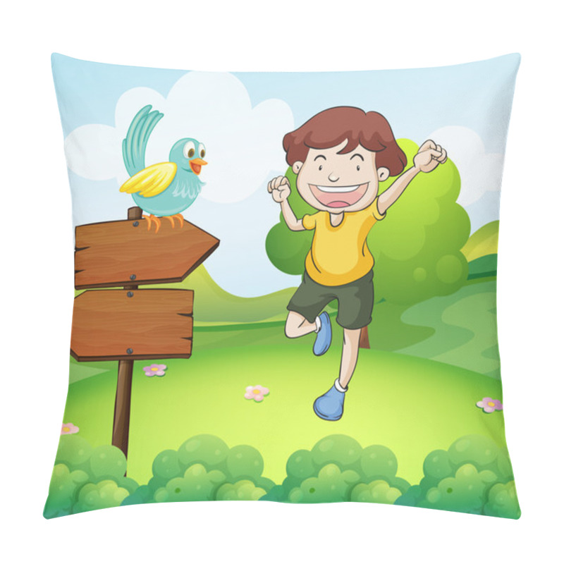 Personality  The Wooden Arrows With A Bird Beside A Young Man Pillow Covers