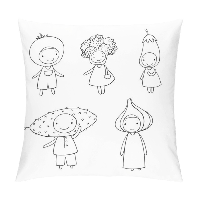 Personality  Cute Cartoon Vegetables. Pillow Covers