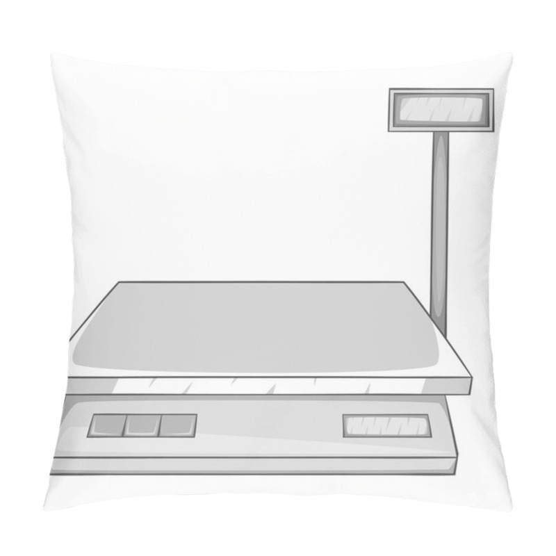 Personality  Electronic Scale Icon, Gray Monochrome Style Pillow Covers