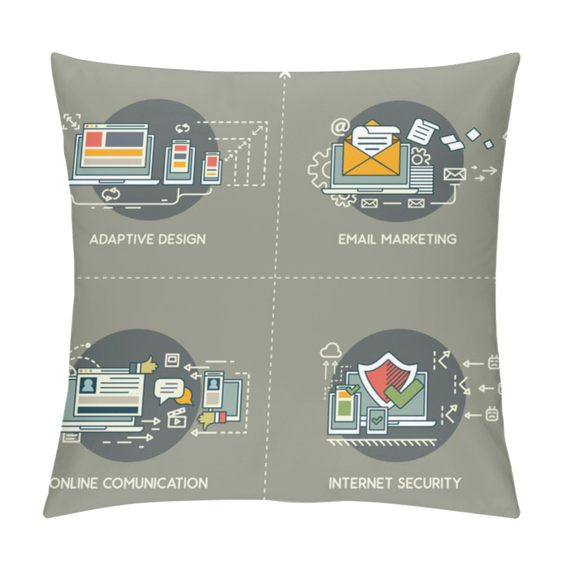 Personality  E-marketing, Adaptive Design, Comunication, Internet Security Pillow Covers