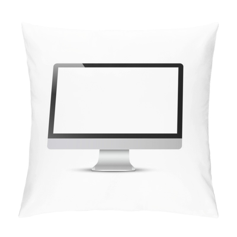 Personality  Vector Computer Screen Isolated On White Background Pillow Covers