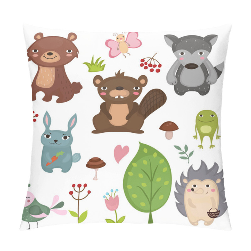 Personality  Set Of Forest Animals. Pillow Covers