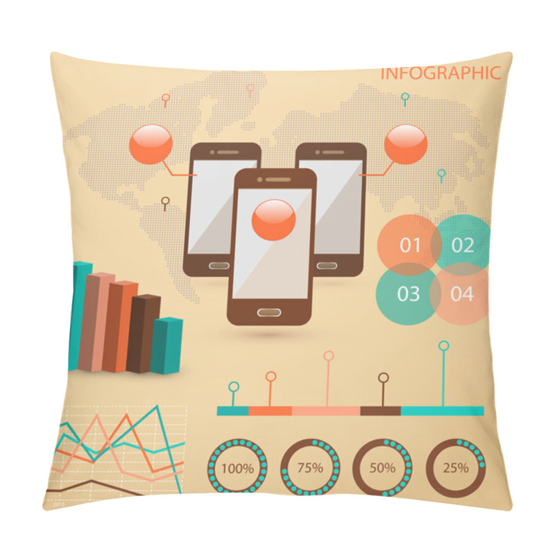 Personality  Elements Of Infographics Vector Illustration Pillow Covers