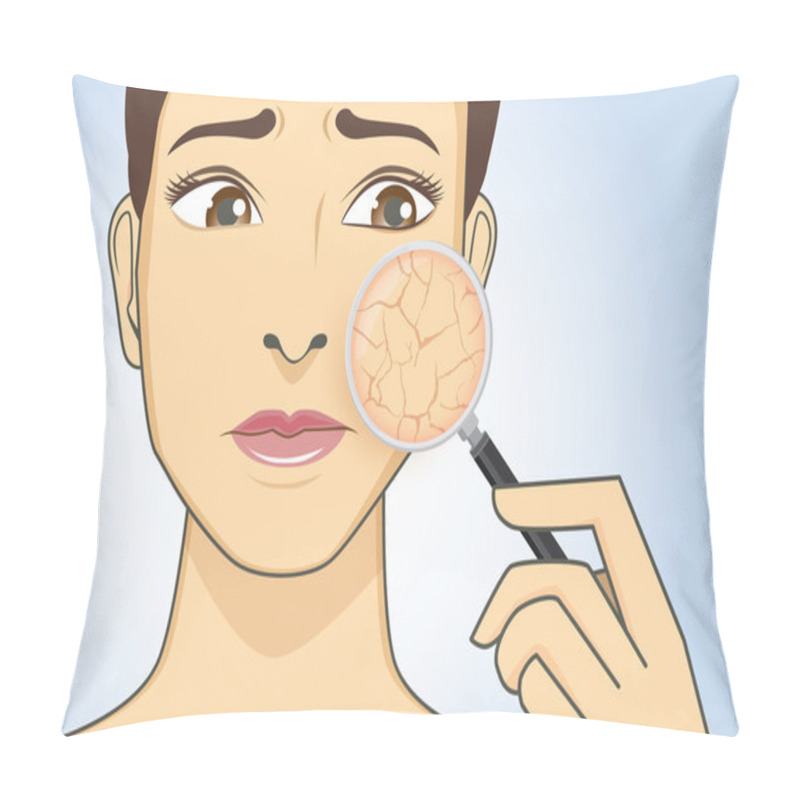 Personality  Zoom In Facial To Looking Dry Skin Pillow Covers