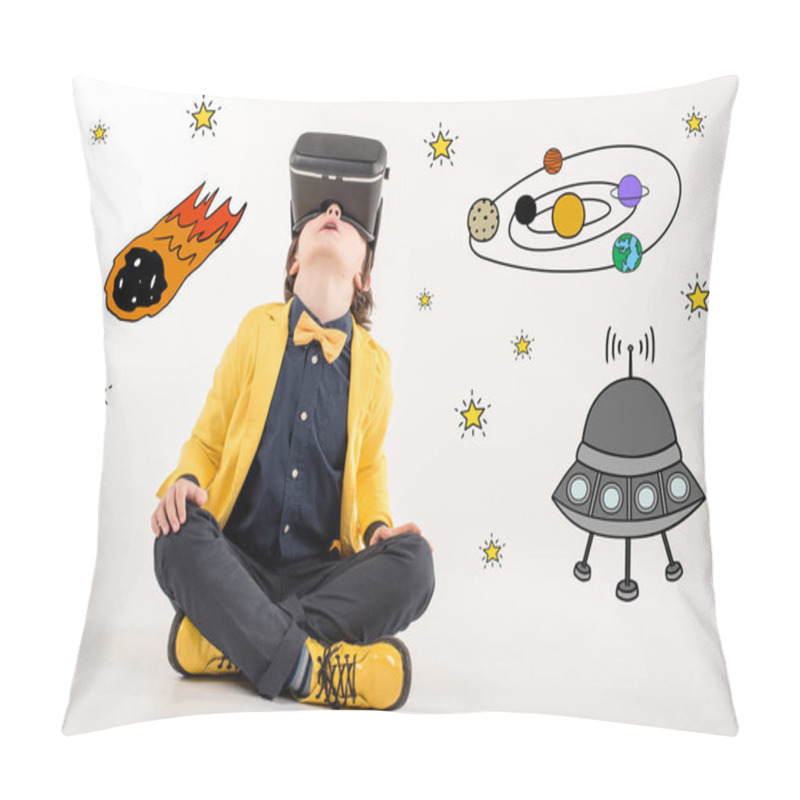 Personality  Boy Dreaming About Space Traveling  Pillow Covers