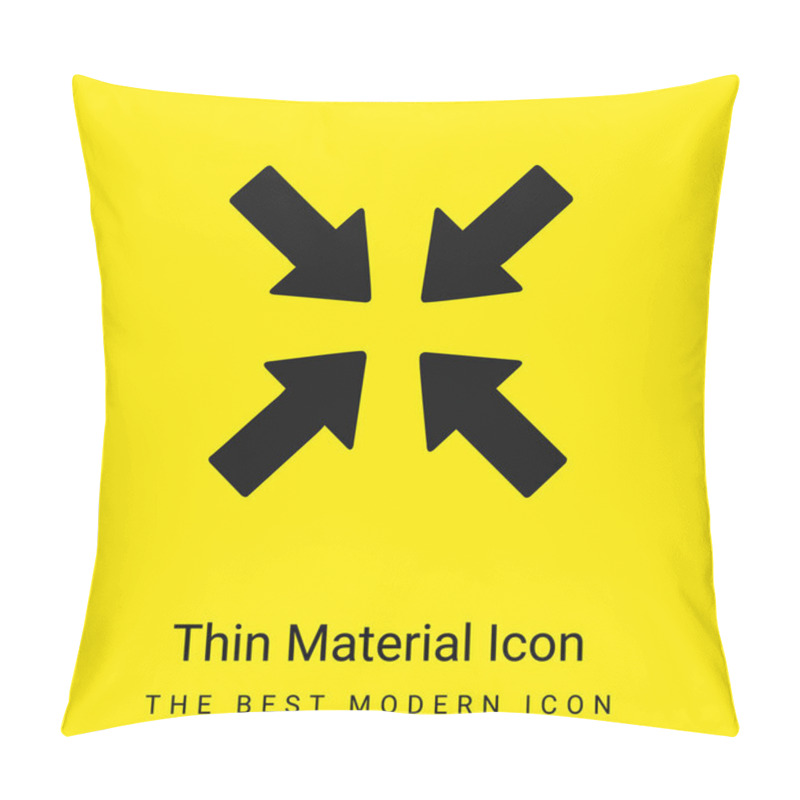 Personality  Arrows Pointing To Center Minimal Bright Yellow Material Icon Pillow Covers