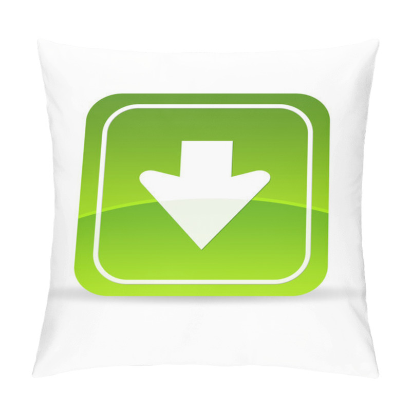 Personality  Green Download Icon Pillow Covers