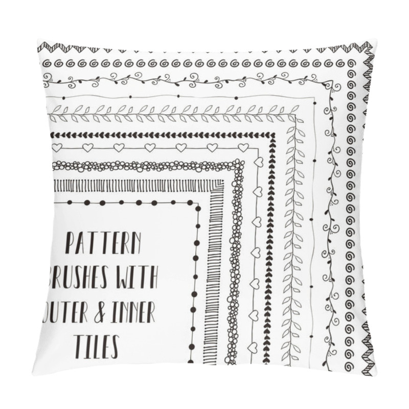 Personality  Vector Pattern Brushes With Outer And Inner Tiles Pillow Covers