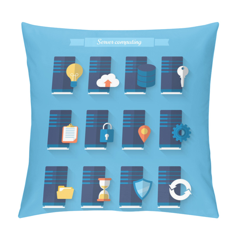 Personality  Flat Icons For Server Computing Pillow Covers