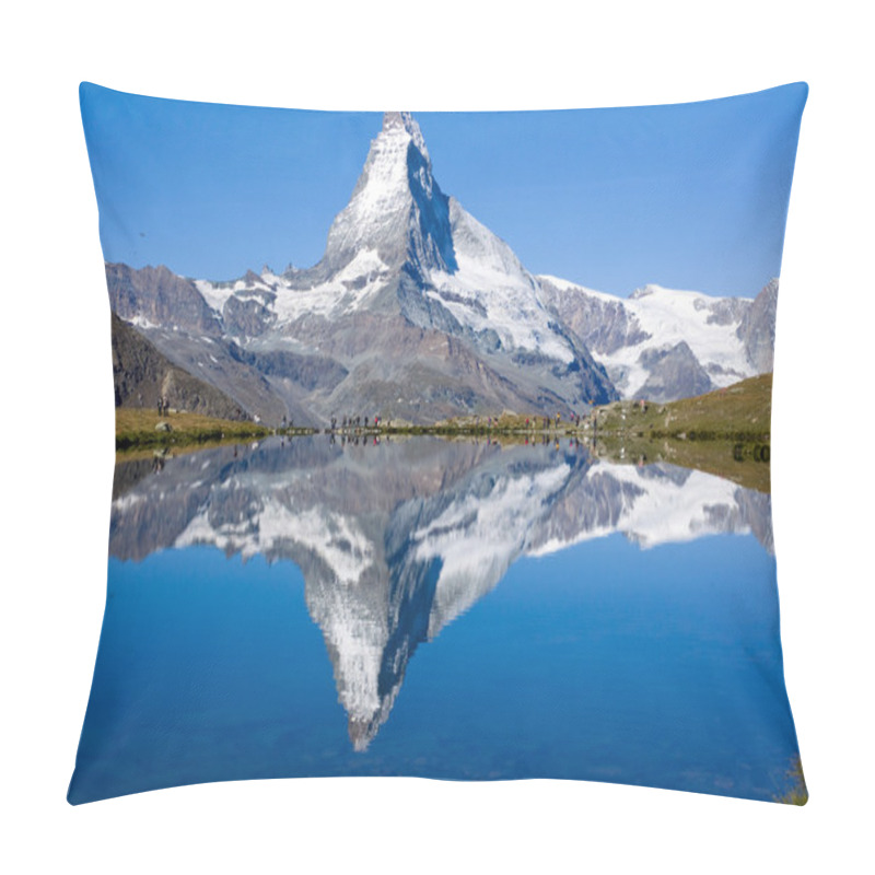 Personality  Tourists In Front Of The Matterhorn Pillow Covers