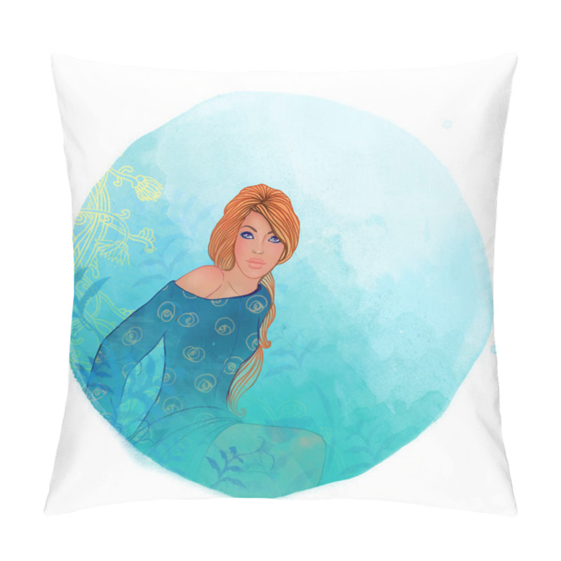 Personality  Illustration Of Virgo Zodiac Sign As A Beautiful Girl Pillow Covers