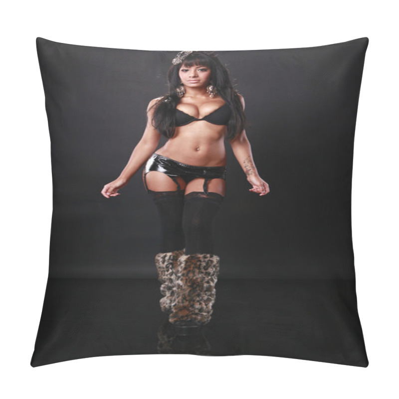 Personality  Caribbean Girl In Funky Party Attire Pillow Covers